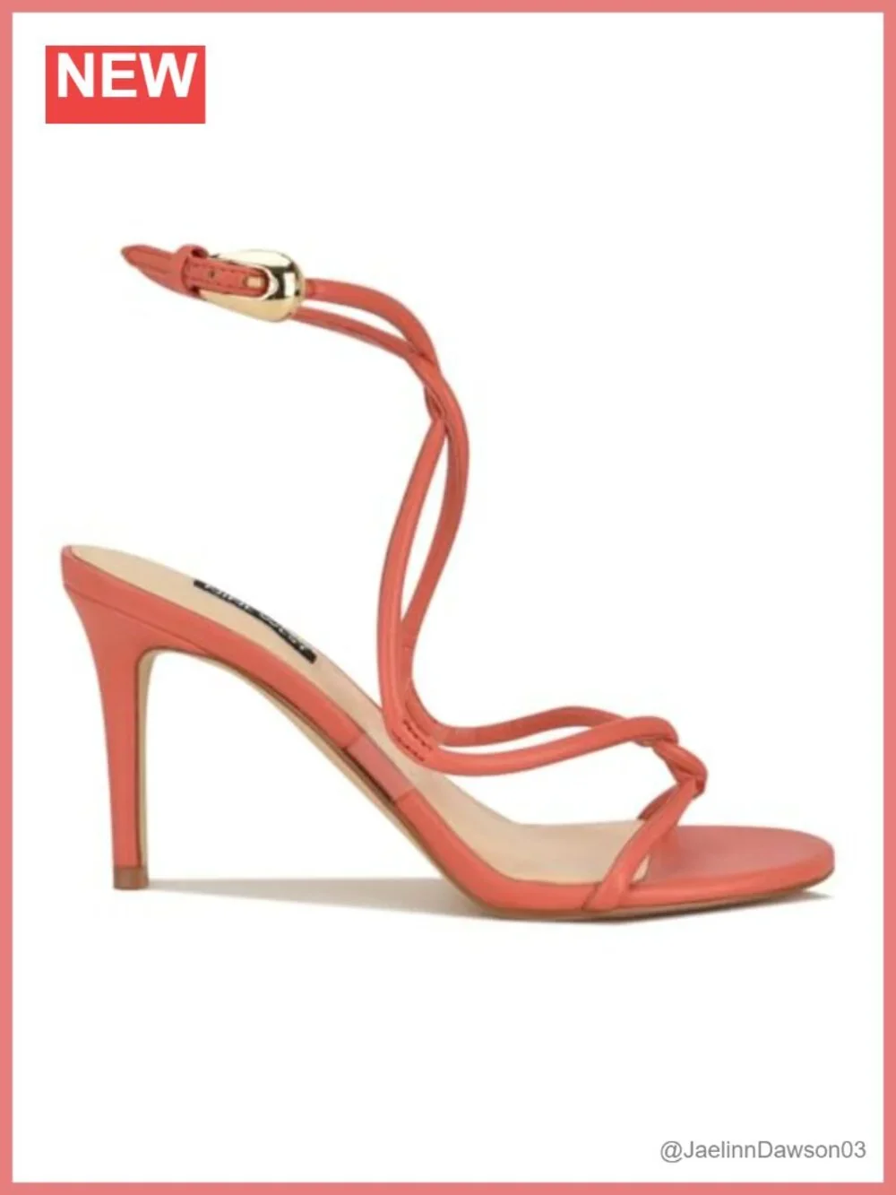 Nine West Heeled Sandals Stiletto Ankle Strap Faux Leather Dress Shoes